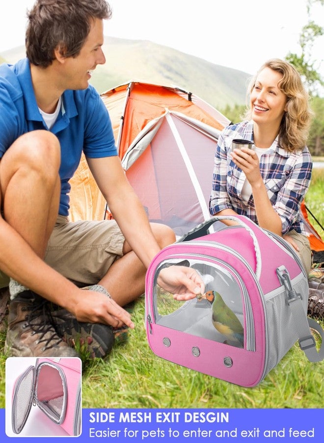 Bissap Guinea Pig Carrier Bag, Portable Small Animal Carrier Pouch for Hamster Chinchilla Bunny Hedgehog Lizard Bearded Dragon Bird Outgoing Reptile Travel Carrying Case - Pink - Image 4